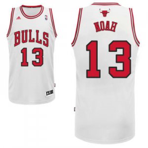 Maillot De Basket Chicago Bulls Joakim Noah 13 Tissus Sportif Fans Edition Blanc